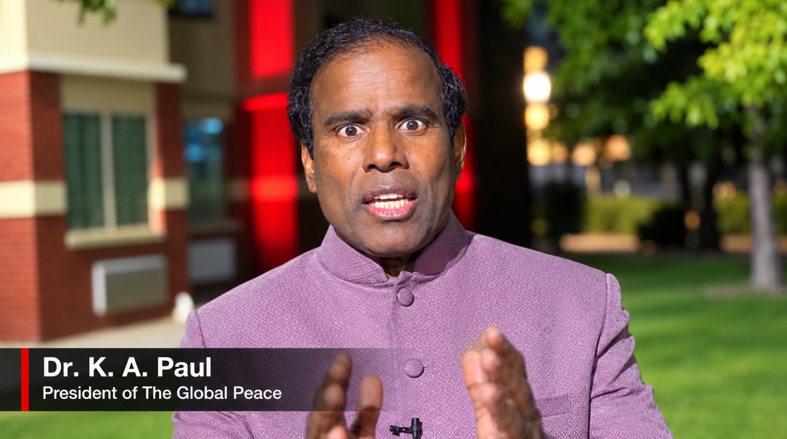 Dr. K. A. Paul Calls on Israelis to Unite for Peace and Political Change on October 27